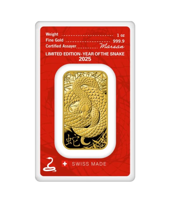 Argor-Heraeus, 2025 Lunar Year of the Snake 1 oz Gold Bar