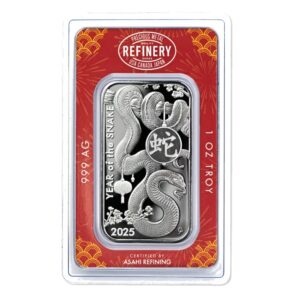 Asahi Refining, 2025 Lunar Snake 1 oz Silver Bar in Assay (ETA end of Dec / early Jan)