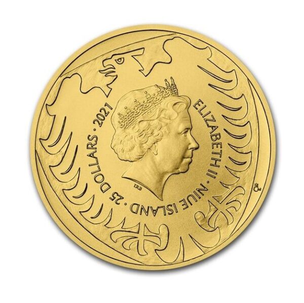 2021 Niue 1/2 oz Gold Czech Lion BU - Image 2