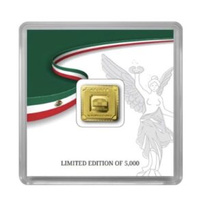 Geiger Edelmetalle, Original Square 1 Gram Gold Bar in Capsule – Mexican Flag (ETA March)