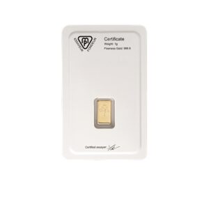 Metalor Swiss, 1 Gram Gold Minted Bar in Assay