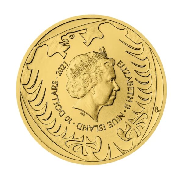 2021 1/4 oz Niue Czech Lion 9999 Gold BU Coin - Image 2