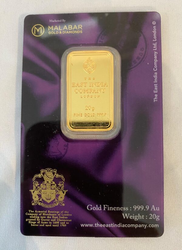 The East India Company Tall Ship 999.9 Purity 20 Gram Gold Bar - Image 3