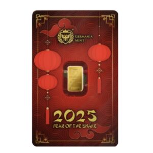 Germania Mint Gold Minted Bar 1 g - Chinese Year of the Snake