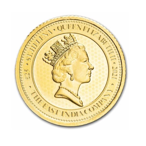 1/4 oz Gold St. Helena Sceptre Guinea .9999 Fine £25 Coin (Random Date) - Image 2