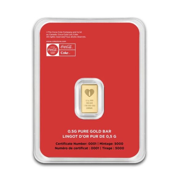 1/2 gram Gold Bar in TEP – Coca-Cola® Valentine's Day (ETA end of Feb/early Mar) - Image 2