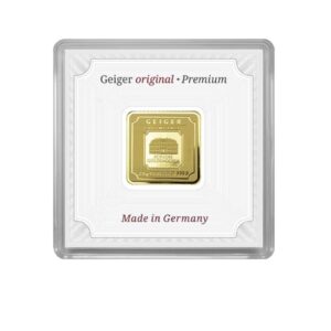 Geiger Edelmetalle, Original Square 2.5 Gram Gold Bar in Capsule