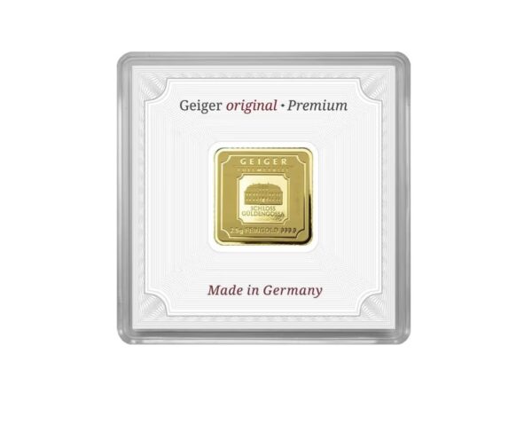 Geiger Edelmetalle, Original Square 2.5 Gram Gold Bar in Capsule