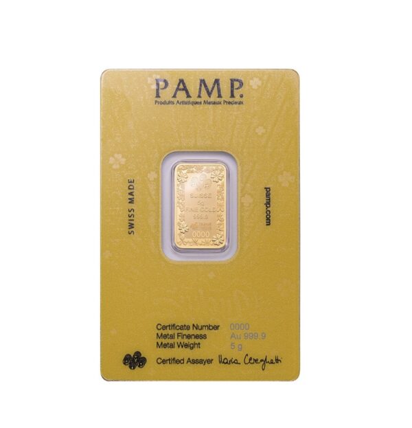 Pamp Suisse, Lucky Charm 5 Gram Gold Bar (ETA March) - Image 2