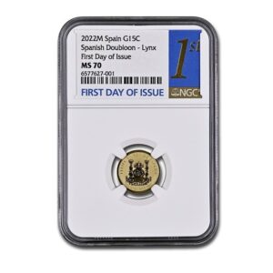 2022-M Spain 1/10 oz Gold Lynx Doubloon PF-70 NGC (FDI)