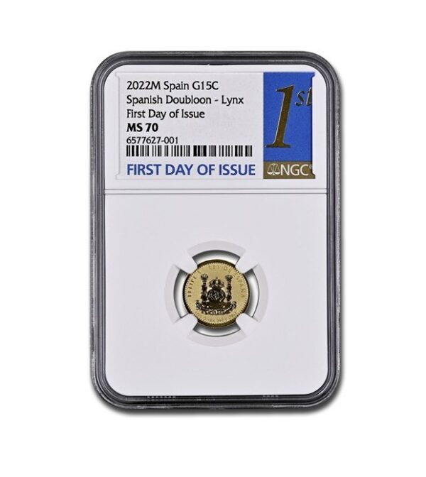 2022-M Spain 1/10 oz Gold Lynx Doubloon PF-70 NGC (FDI)