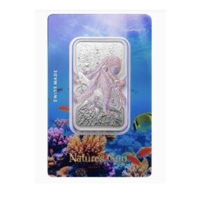 Pamp Suisse, Niue 1 oz Silver Nature’s Grip Giant Octopus $2 Bar in Assay