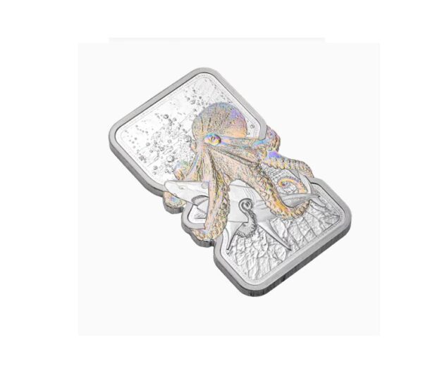 Pamp Suisse, Niue 1 oz Silver Nature’s Grip Giant Octopus $2 Bar in Assay (ETA end of Feb) - Image 3