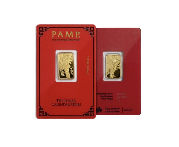 Pamp Suisse, Lunar Tiger 5 Gram Gold Bar (Restrike)