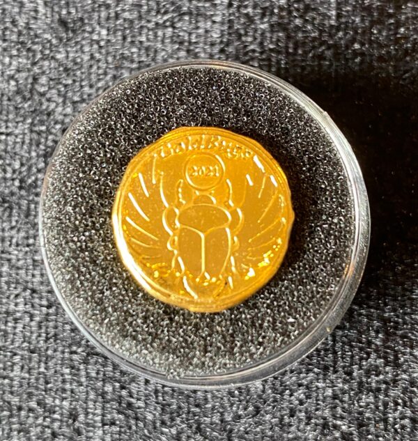 Lithic's 2021 Hand Pour 999 1/4 oz Goldbug Gold Round with Box and CoA - Image 2
