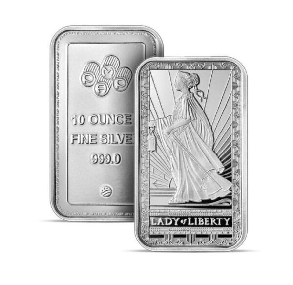 Pamp Suisse, Lady of Liberty 10 oz Silver Minted Bar