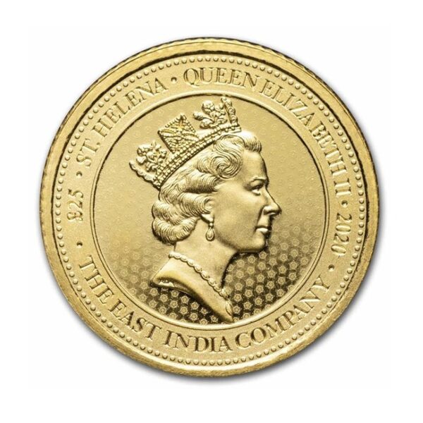 1/4 oz Gold St. Helena Sceptre Guinea .9999 Fine £25 Coin (Random Date) - Image 2