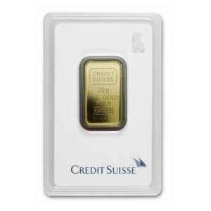 Credit Suisse, Statue of Liberty 20 Gram Gold Bar in Assay Card