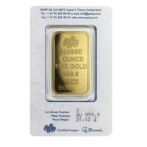 Pamp Suisse, Rosa 1 oz Gold Bar in Assay