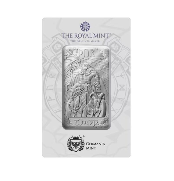 2025 10oz Great Britain Norse Gods - Thor .9999 Silver Bar In Card (ETA end of June)