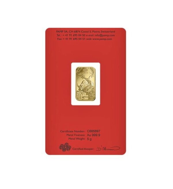 Pamp Suisse, 2021 Lunar Ox 5 Gram Gold Bar - Image 2