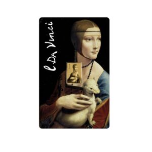 1/1000 oz 999 Fine Gold 3000 CFA Francs Chad Leonardo da Vinci Paintings – Lady with an Ermine Coin-Bar In Assay