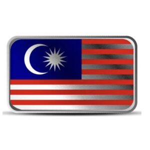 1 oz Malaysia Country Flag Colorized Silver Bar