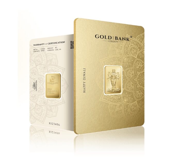 Gold Bank, 5g Golden Laxmi Happy Diwali Gold Bar