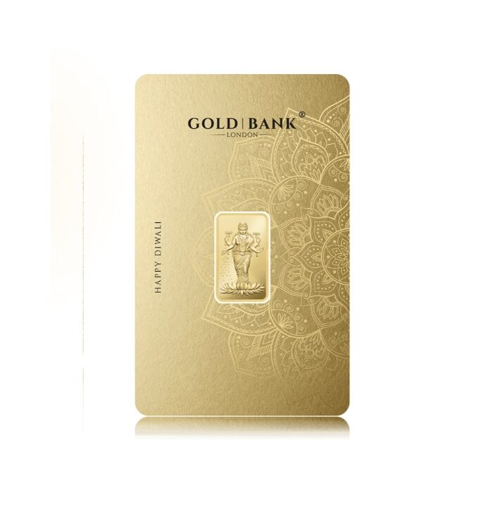 Gold Bank, 5g Golden Laxmi Happy Diwali Gold Bar - Image 2