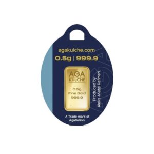 AgaBullion 1/2 Gram .9999 Fine Gold Keychain Bar - In Assay Card (ETA end June)