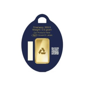 AgaBullion 1/2 Gram .9999 Fine Gold Keychain Bar - In Assay Card (ETA end June)