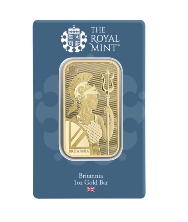 Royal Mint, Britannia 1 Ounce Gold Bar in Certi-Card (ETA June)