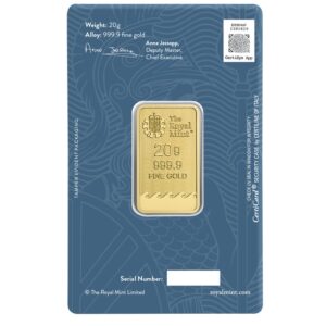 Royal Mint, Britannia 20 Gram Gold Bar in Certi-Card (ETA June)