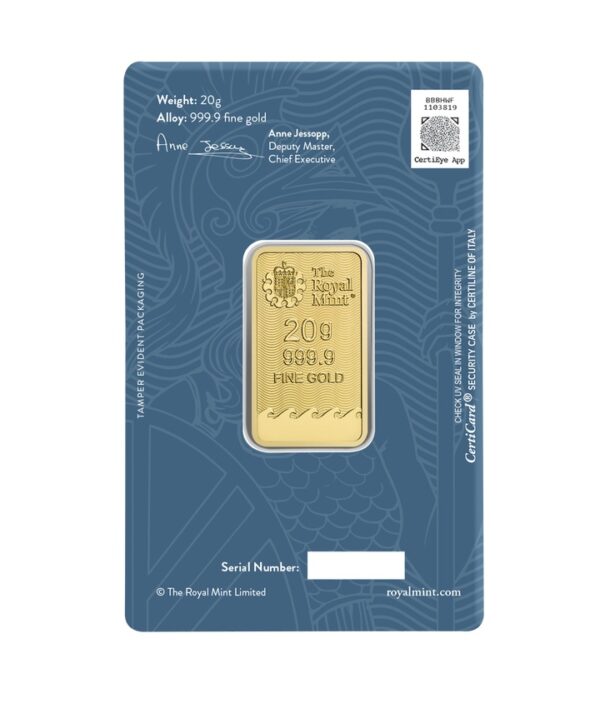 Royal Mint, Britannia 20 Gram Gold Bar in Certi-Card (ETA June) - Image 2