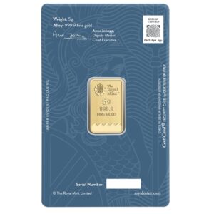 Royal Mint, Britannia 5 Gram Gold Bar in Certi-Card (ETA June)