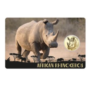 1/1000 oz 999 Fine Gold 3000 CFA Francs Chad African Rhinoceros Coin In Assay