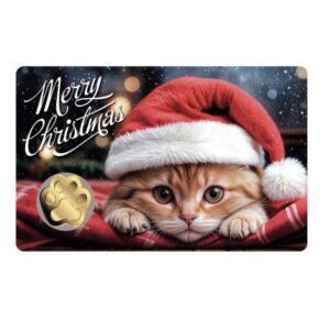 1/1000 oz 999 Fine Gold 3000 CFA Francs Chad Christmas Cat Coin In Assay