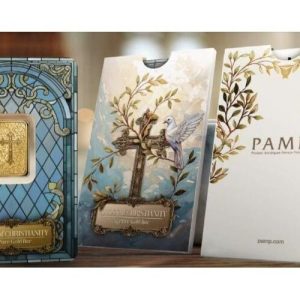 Pamp Suisse, Cross of Christianity 5 Gram .999 Gold Bar in Assay with Sleeve