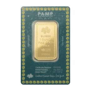 1 oz PAMP Suisse Diwali Lakshmi Gold Bar .9999 Fine Rangoli Assay