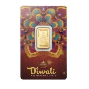 Pamp Suisse, 2025 Diwali Lakshmi & Rangoli 5 Gram .9999 Gold Bar