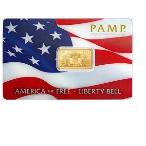 Pamp Suisse, American The Free - Liberty Bell 5 Gram Gold Bar in Assay