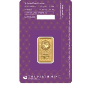 Perth Mint, Lakshmi 5 Gram .9999 Gold Minted Bar