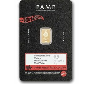 Pamp Suisse, Hot Wheels Race to Win 1 Gram Gold Bar with Sleeve