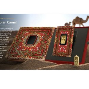 Pamp Suisse, Arabian Camel 5 Gram Gold Bar with Box and Pendant