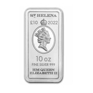 2022 10 oz Silver Queen's Virtues Victory Rectangular Coin Bar