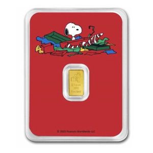 Peanuts Christmas 1/2 Gram Gold Bar in TEP