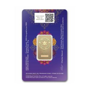 Royal Canadian Mint, Diwali 10 Gram Gold Bar in Assay