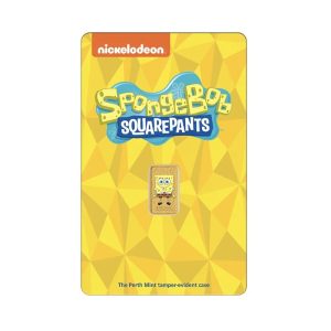 Perth Mint, 2025 1g Australia Spongebob SquarePants .9999 Gold Coloured Bar