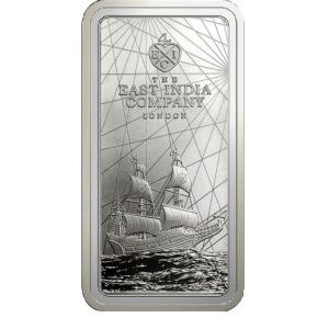 2021 St. Helena Rectangular East India Company 10 oz Silver Coin BU