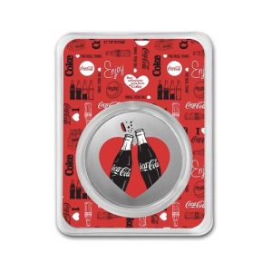 Coca-Cola® 1 oz Silver Colorized Valentine Round in TEP